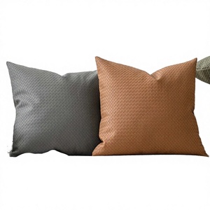 New Arrival Woven Square Modern <b>Sofa</b> 18x18 Inch PU <b>Throw</b> Pillow <b>Cover</b> Polyester Large Pillow Cushion Home Decor Hospital Use - Product Image 2