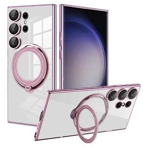 Luxury for Samsung S25 Ultra Magnetic Phone Case <b>Wireless</b> <b>Charging</b> Wholesale Mobile Protective Cover Ring <b>Stand</b> Bracket - Product Image 2