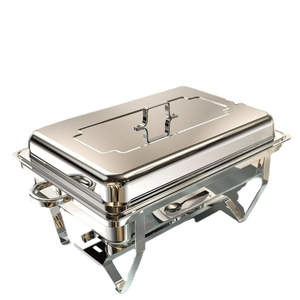 Vente en gros Chauffe-plats Rectangle <span class=keywords><strong>Alcool</strong></span> Chauffage Buffet Chauffe-plats Acier inoxydable Chauffe-plats à vendre - Product Image 2