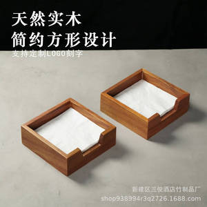 Porta Servilletas Triangular de Madera Maciza Color Marrón Natural para Cafetería, Zona de Servicio de Bebidas - Product Image 5