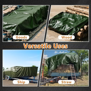 Bâche en plastique bleu océan durable, bon marché, de haute qualité, 100g, résistante aux déchirures, épaisse, verte, œillets métalliques, bord renforcé, pour voiture, camping - Product Image 6
