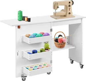 folding sewing table with storage foldable