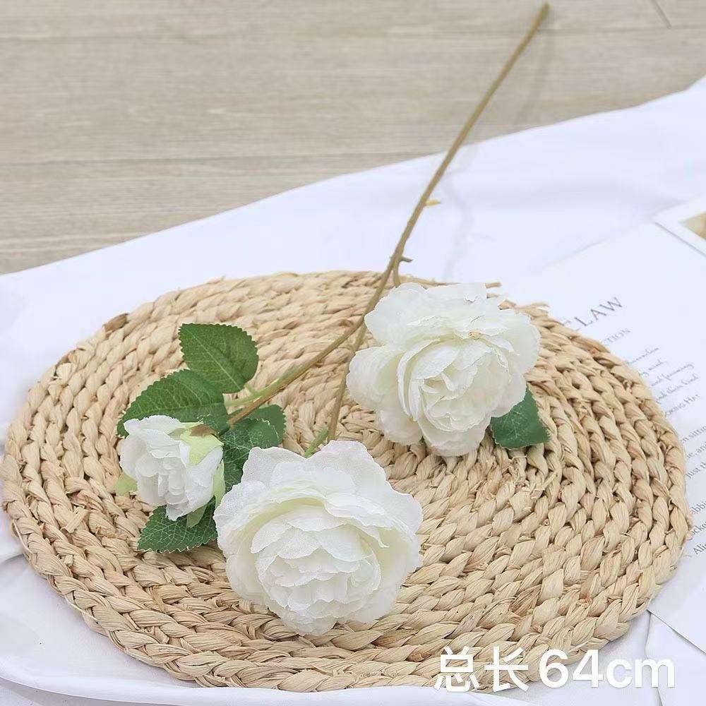 White three-headed peony