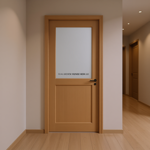 Porte française en bois massif 24x80x5 avec verre dépoli, porte intérieure à panneau, isolation phonique, surface finie - Product Image 2