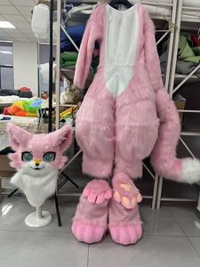 Funtoys Fursuit zorro de pelo largo \ Lobo \ conejo mascota traje Cosplay fiesta disfraz <span class=keywords><strong>Halloween</strong></span> desfile disfraz - Product Image 3