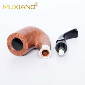MUXIANG Wooden Tobacco Pipe Bent Type Handmade Solid Wood Sherlock Holmes Style Collection Pipe - Product Image 4