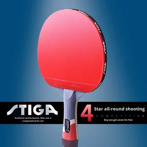 <span class=keywords><strong>Raquette</strong></span> <span class=keywords><strong>de</strong></span> <span class=keywords><strong>tennis</strong></span> <span class=keywords><strong>de</strong></span> <span class=keywords><strong>table</strong></span> <span class=keywords><strong>STIGA</strong></span> portable rouge et noire à poignée horizontale en bois et fibre <span class=keywords><strong>de</strong></span> carbone 7 couches durable pour débutants et étudiants - Product Image 2