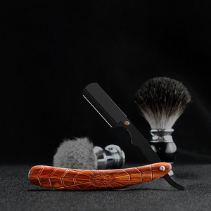 Đường cong gỗ chuyên nghiệp xử lý cắt tóc cạo râu thẳng dao cạo người đàn ông nhện mô hình Salon mặt sạch gấp dao cạo bán buôn - Product Image 3