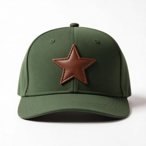 Gorra Snapback Injae Vina de Lona Personalizada con Parche de Cuero de Estrella, Transpirable, Ajustable, de Alto Rendimiento, Moderna, para Ciclismo al Aire Libre - Product Image 1