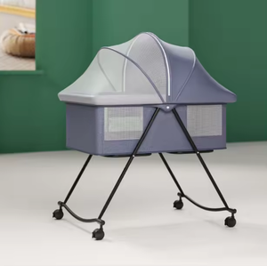 Custom Logo Available Soft Edge <strong>Rounded</strong> Corner Sleeping Swing Cradle Baby <strong>Crib</strong> with Mosquito Net - Product Image 3