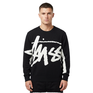 Pull tricoté épais 100 % coton pour homme, imprimé lettres, coupe oversize, manches longues, doux, respirant, décontracté, printemps - Product Image 1