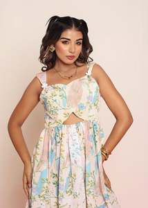 Robe Courte Imprimée à Découpes à la Taille pour Femme, en Tissu Léger, Silhouette Flatteuse, Coupe Confortable - Product Image 4