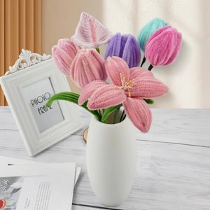 200 pièces de tiges de chenille Tulip 30 cm vertes et roses, pour la création de fleurs, le jardinage, les loisirs créatifs et le bricolage - Product Image 5
