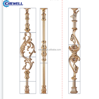 Rampe d'escalier ornementale de style moyen-oriental en or, balustre de luxe pour intérieur, balustrade décorative en métal pour escaliers circulaires