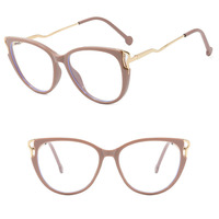 DL Lunettes Oeil de Chat Lumière Plate Anti Lumière Bleue TR90 Monture de Lunettes