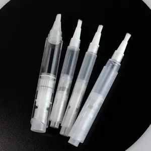 Empty 3ml 4ml 5ml Transparent Cosmetic Click Pen Clear Refillable Gel Nail Polish Twist Pen With Brush