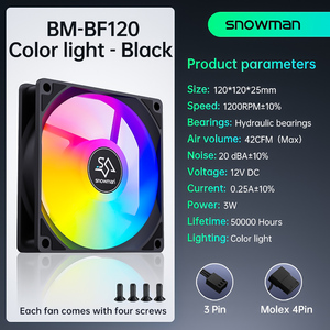 Snowman OEM PC làm mát RGB <span class=keywords><strong>Fan</strong></span> 120 mét Máy Tính Cooler PC <span class=keywords><strong>FAN</strong></span> nhà máy Nhà cung cấp giá rẻ giá PWM 4pin Molex trường hợp <span class=keywords><strong>Fan</strong></span> - Product Image 2