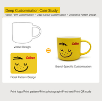 Tasse en céramique moderne faite à la main avec logo personnalisé, cadeau personnalisé écologique, design coloré, café extérieur avec code QR inclus