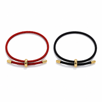 Bracelet unisexe tendance en acier inoxydable rouge tressé, fait main et ajustable, pour bijoux de créateur