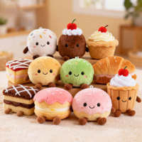 Peluche Mascotte Personnalisée en Forme de Gâteau et de Pain, Ornement de Bureau, Série Thé de l'Après-midi, Jouet Doux pour Articles de Marque et Cadeaux de Boulangerie