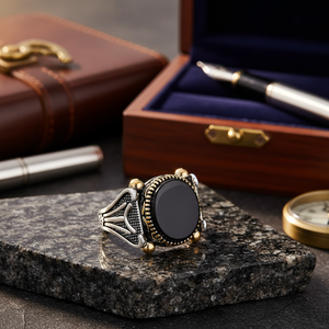 Onyx Stone Oval Shape <b>Men</b> <b>Ring</b> Jewelry Man Jewellery Wholesale Handcrafted Authentic 925 Sterling <b>Silver</b> <b>Men</b> <b>Ring</b> - Product Image 3