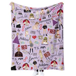8 colores Pink Singer Taylor Throw Blanket Swiftie franela suave cama mantas para amantes de la música - Product Image 1