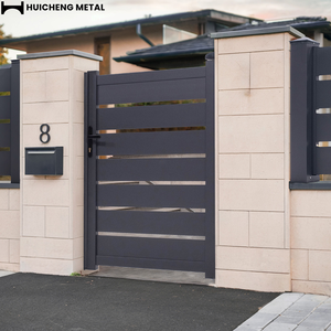 Portails de sécurité en aluminium sur mesure, thermolaqués noir et blanc, portails piétonniers, largeur 3m, <span class=keywords><strong>4m</strong></span>, hauteur 1,8m - Product Image 3