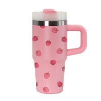 Vaso Térmico Personalizado de 14 oz con Asa, Mini Termo Infantil, Vasos Térmicos, Botella de Agua Infantil de Acero Inoxidable Libre de BPA