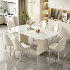 Mesa de Comedor Rectangular Moderna de Mármol para 6 Personas, Diseño Minimalista, Muebles para el Hogar - Product Image 5