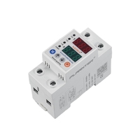 Protecteur de tension monophasé AC MORA PLVAD40-63A sur rail DIN, double affichage, réglable, 230V 0,5kVA, régulateur de tension automatique
