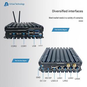 มินิพีซีอุตสาหกรรมไร้พัดลม Intel Core i3 i5 i7 รุ่นที่ 6 7 8 รองรับ 4K HDMI VGA พอร์ต LAN คู่ พอร์ต USB 6 ช่อง RS232/485 คอมพิวเตอร์แบบฝังตัว - Product Image 4