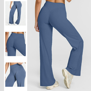 Leggings Deportivos Personalizados <span class=keywords><strong>con</strong></span> Corte Acampanado, Cintura Alta, Secado Rápido, Levanta Glúteos, <span class=keywords><strong>Pantalones</strong></span> de Yoga de Pierna Ancha <span class=keywords><strong>para</strong></span> Gimnasio y Fitness <span class=keywords><strong>para</strong></span> Mujer - Product Image 3