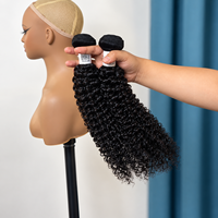 Extensions de cheveux humains naturels noirs bouclés crépus, tissage double trame, vente en gros, cheveux humains bruts