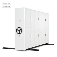 Grand meuble compacteur mobile à rayonnages, système de rangement d'archives haute capacité et robuste pour bibliothèque et entrepôt