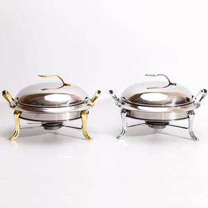 Casserole et faitout innovants haut de gamme en acier inoxydable, pot à <span class=keywords><strong>alcool</strong></span> solide, design pied de tigre, poêle non revêtue compatible gaz - Product Image 1