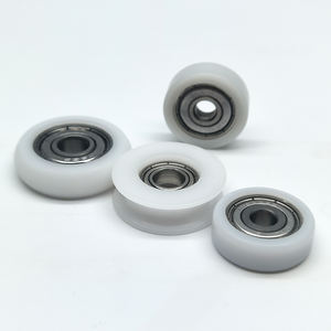 BS600040-10ล้อลูกรอกพลาสติก10x40x10มม. พร้อมตลับลูกปืนสำหรับประตูบานเลื่อนภายนอกห้องน้ำกลางแจ้งระบบสายพานลำเลียง - Product Image 1