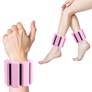 Bracelet lesté réglable en silicone pour poignet et cheville, avec fermeture auto-agrippante, poids portables pour Yoga, Pilates, Course à pied, Gym - Product Image 2
