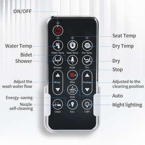 Asiento de Inodoro de Plástico Alargado WELLBLUE 2024, Estilo Europeo, Inteligente, con Control Remoto, Pre-filtro de PP, Venta al Por Mayor - Product Image 2