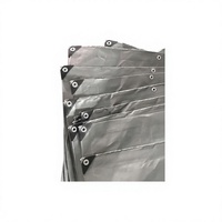 Bâche tissée enduite renforcée, résistante à l'eau et aux UV, usage industriel, robuste, 12 x 16, argent et noir
