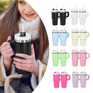 Gobelet de voyage isotherme personnalisé en acier inoxydable de 14 oz avec poignée, isolation thermique de 6 à 12 heures, design portable, idéal pour la rentrée scolaire - Product Image 1