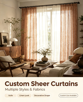 Collection complète de rideaux transparents sur mesure, styles multi-tissus, draperies pour fenêtres, toutes occasions, pour la décoration intérieure de la maison et des hôtels