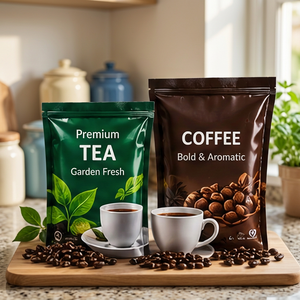 Sachet Doypack en plastique refermable avec fermeture éclair, qualité alimentaire, pour emballage de thé et café, idéal pour thé et café premium, intense et aromatique - Product Image 4