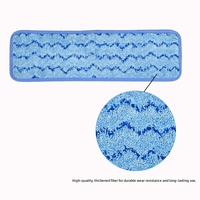 Recharge de serpillière plate en microfibre avec fil métallique torsadé pour nettoyage de sols, tampon de nettoyage adhésif