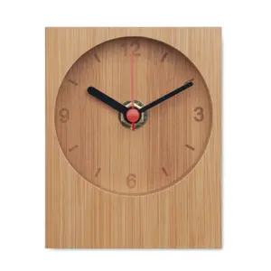 Reloj de mesa de bambú CLAMBU, merchandising sostenible - Product Image 4