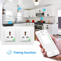SZMYQ Tuya WiFi prise de courant intelligente 16A prise universelle avec commande vocale Alexa prises électriques domestiques intelligentes et moniteur d'alimentation