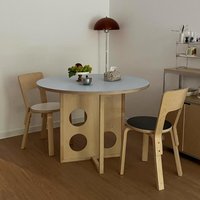 Table à manger en bois de bouleau multifonctionnelle de style minimaliste moderne pour 6 personnes, idéale pour les petits appartements, les cafés et les hôtels