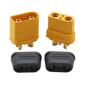 Разъем Amass XT90I 4.5мм (штекер/гнездо) с 2+2 сигнальными контактами для LiPo аккумуляторов радиоуправляемых моделей и дронов (новый) - Product Image 1