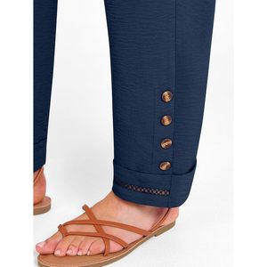 Anrabess <b>Womens</b> Casual <b>Cropped</b> Pants Drawstring <b>Elastic</b> <b>Waist</b> Straight Ankle Length With Pockets Breathable Summer <b>Trousers</b> - Product Image 6