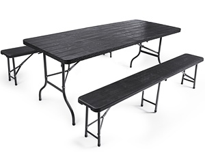 Juego de mesa y banco de cerveza con efecto madera, color negro, <span class=keywords><strong>2022</strong></span> - Product Image 4