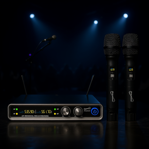 Micrófono Inalámbrico Supersonic UHF de Doble Canal Fijo, 572-830 Mhz, Sistema de Audio Profesional - Product Image 2